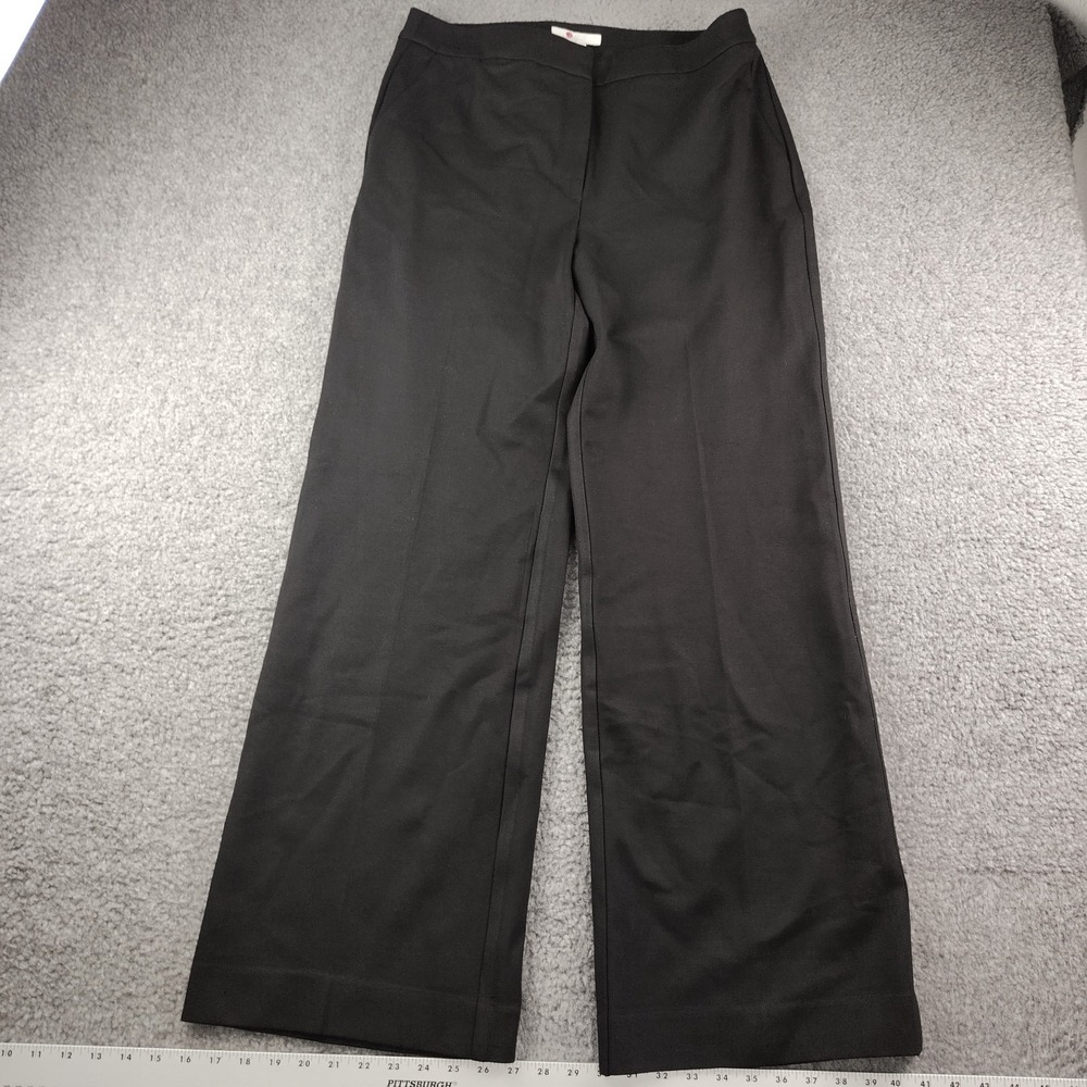 Boden Dress Pants Black Wide Leg High Waisted Sz 12 Womens Stretch Office Career